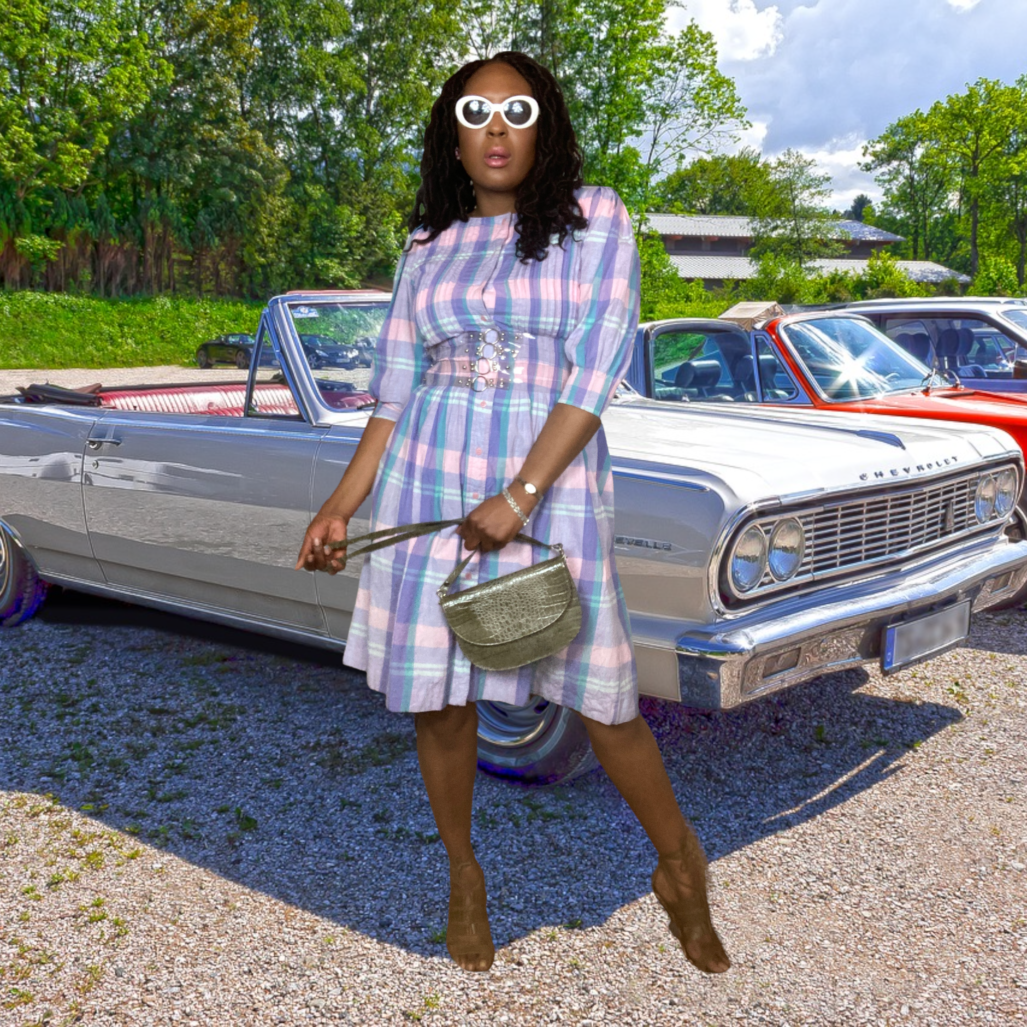 Matti Sport Purple Madras Plaid Dress