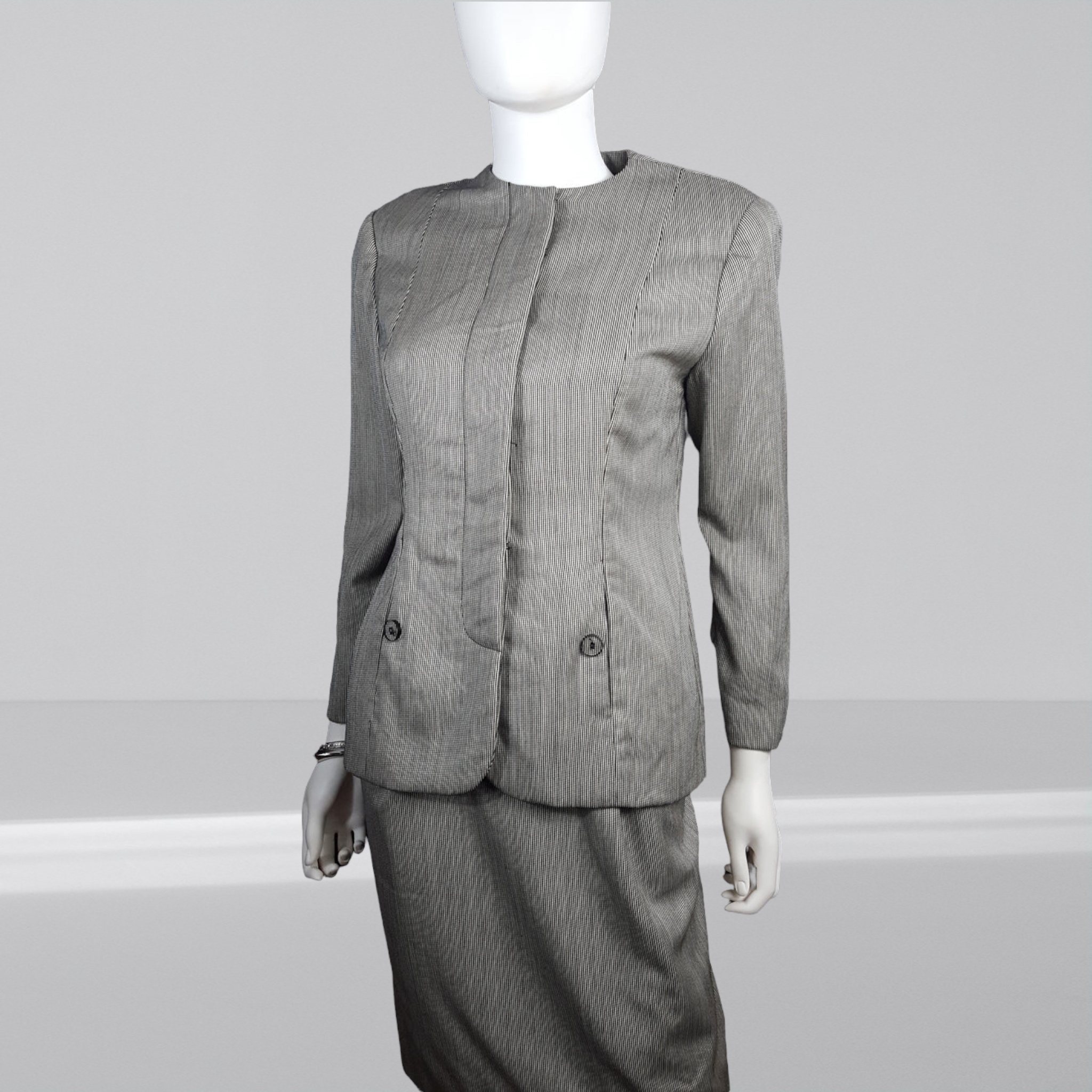 GEOFFREY BEENE 80s Power Skirt Suit size M