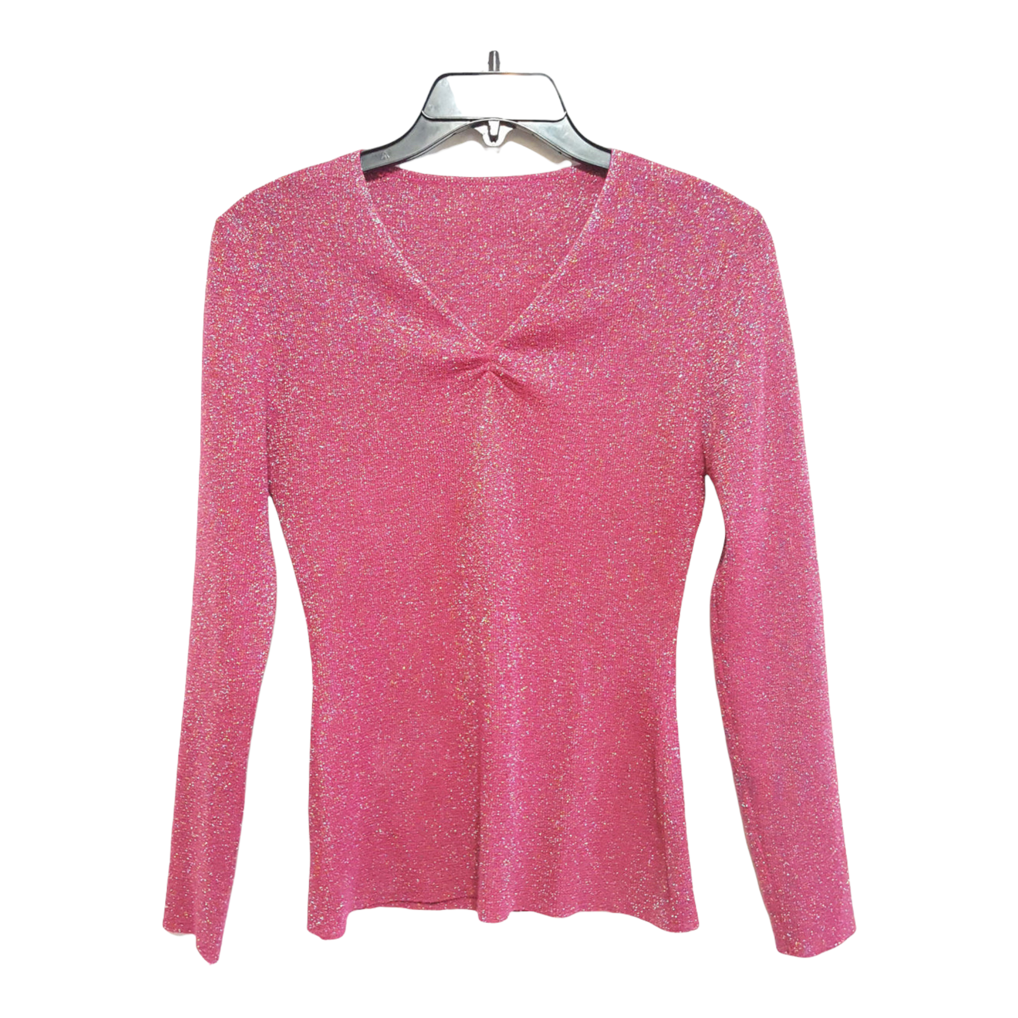 70s Metallic Knit Longsleeve Shirt Size Medium