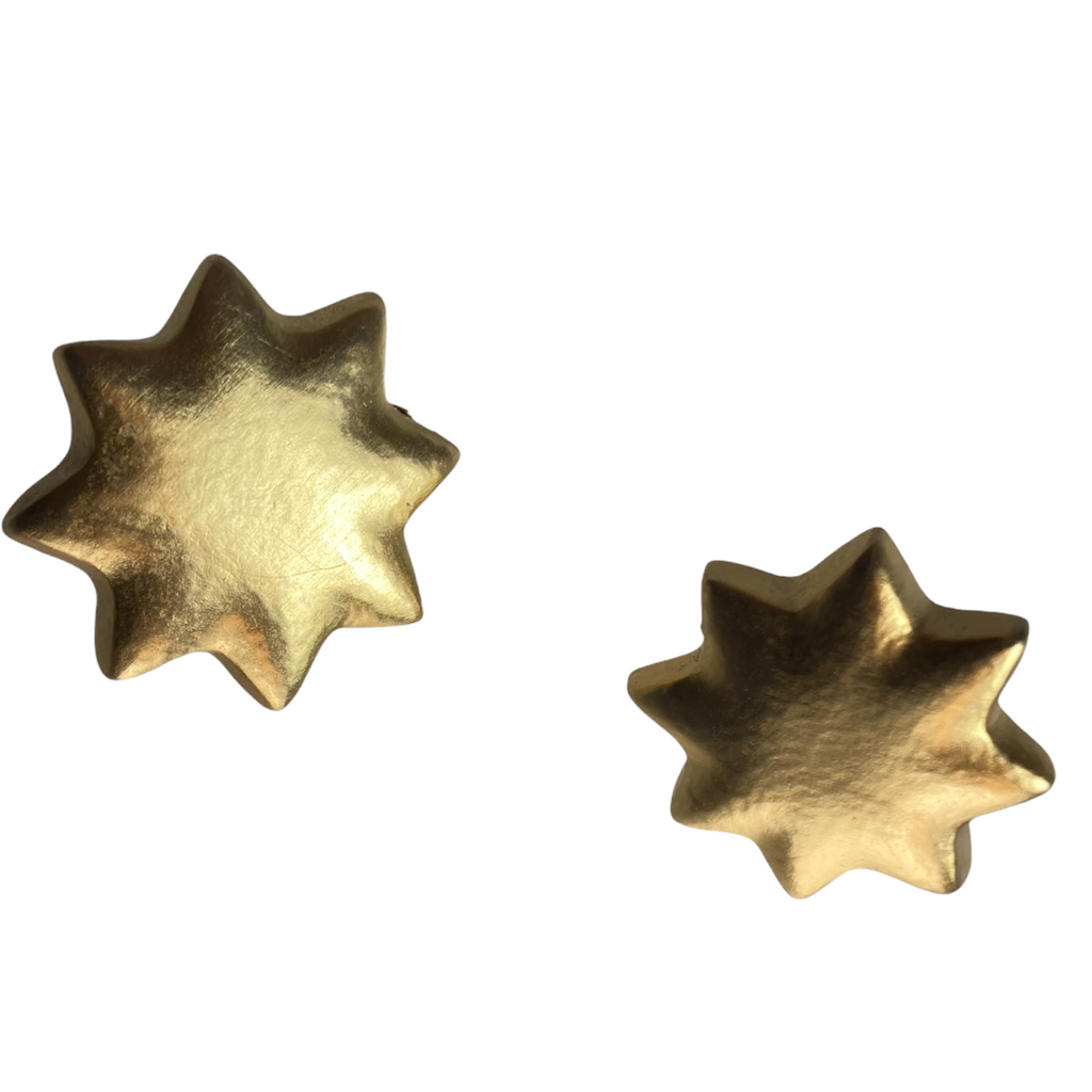 Vintage Chunky Star Clip-On Earrings