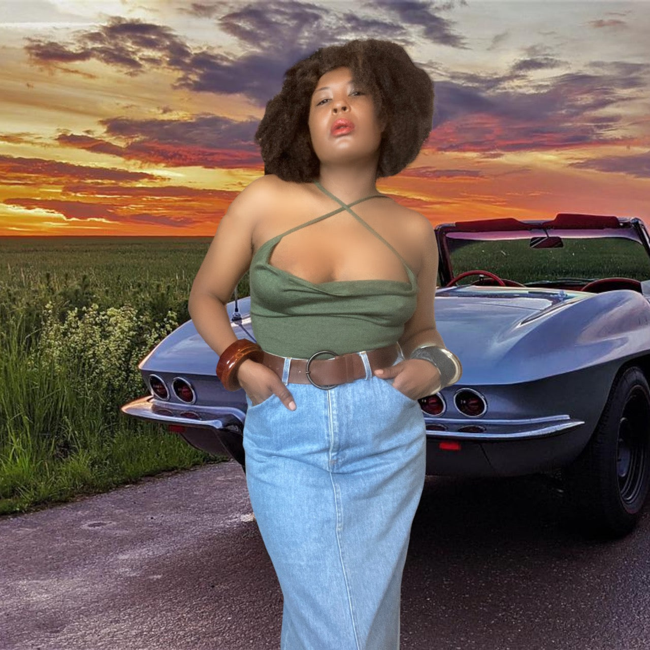 Vintage Bill Blass Cashmere Cowl Neck Camisole sz. M