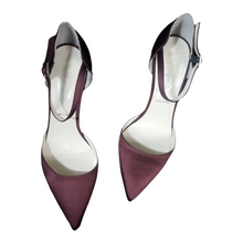 Load image into Gallery viewer, Something Bleu Satin Pointy Toe Heels size 7