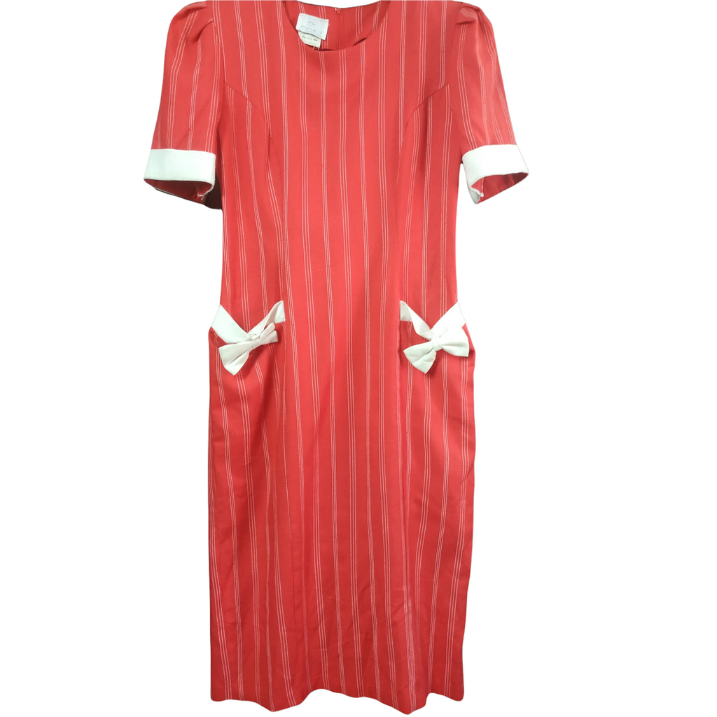 My Michelle Red Pinstripe Wiggle Dress Size 10