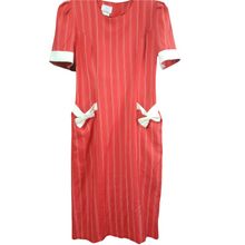 Load image into Gallery viewer, My Michelle Red Pinstripe Wiggle Dress Size 10