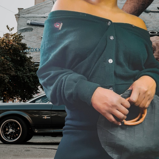 90's Green  Izod Cardigan, Sz L