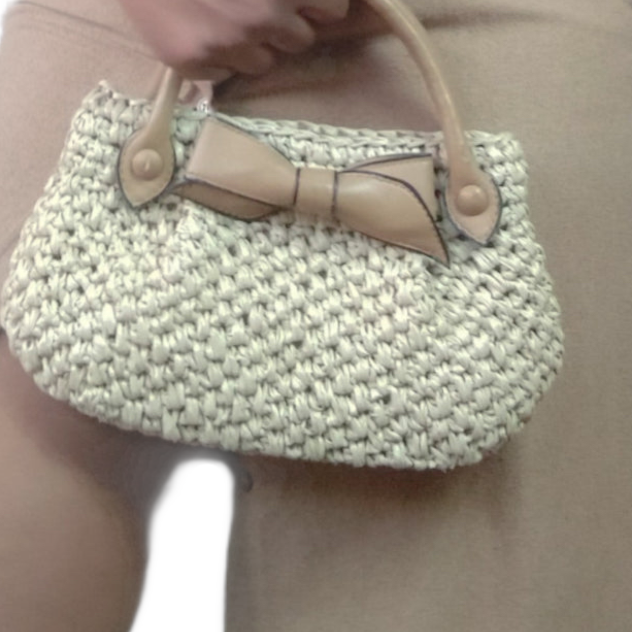 Koret Raffia Straw and Leather Trim Top Handle Bag