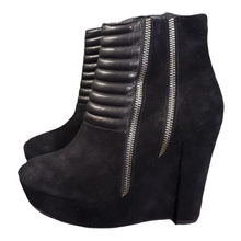 Load image into Gallery viewer, The Kooples Suede and Leather Quilted Zip Ankle Booties size 37