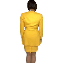 Load image into Gallery viewer, 90s Yellow Donna Karan Wool Skirt Suit Size 12