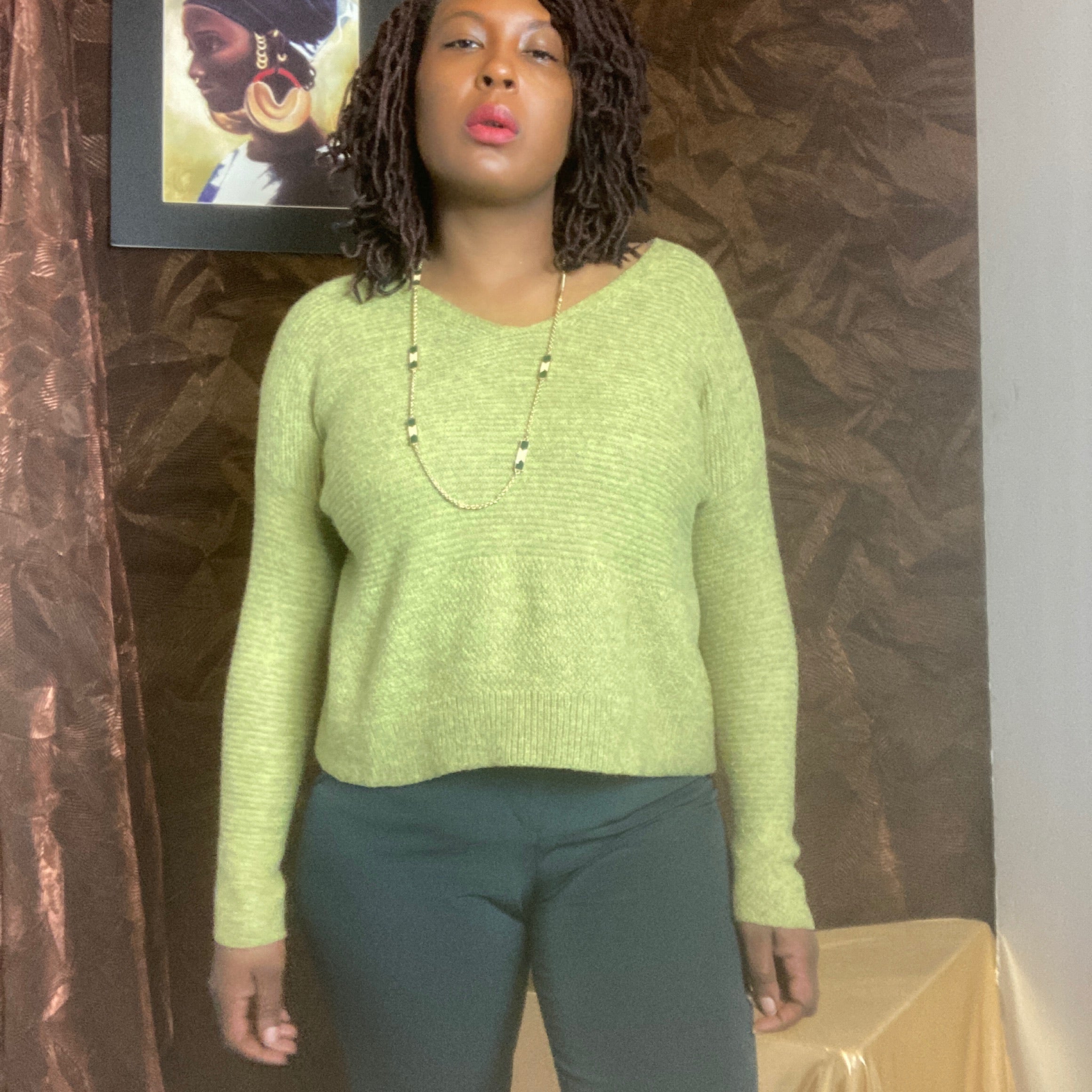 Eileen Fisher Cropped Wool Sweater, Size M