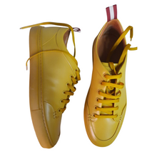 Load image into Gallery viewer, Bally Helliot Dip Dyed Sneaker Gold Sand Size 8.5
