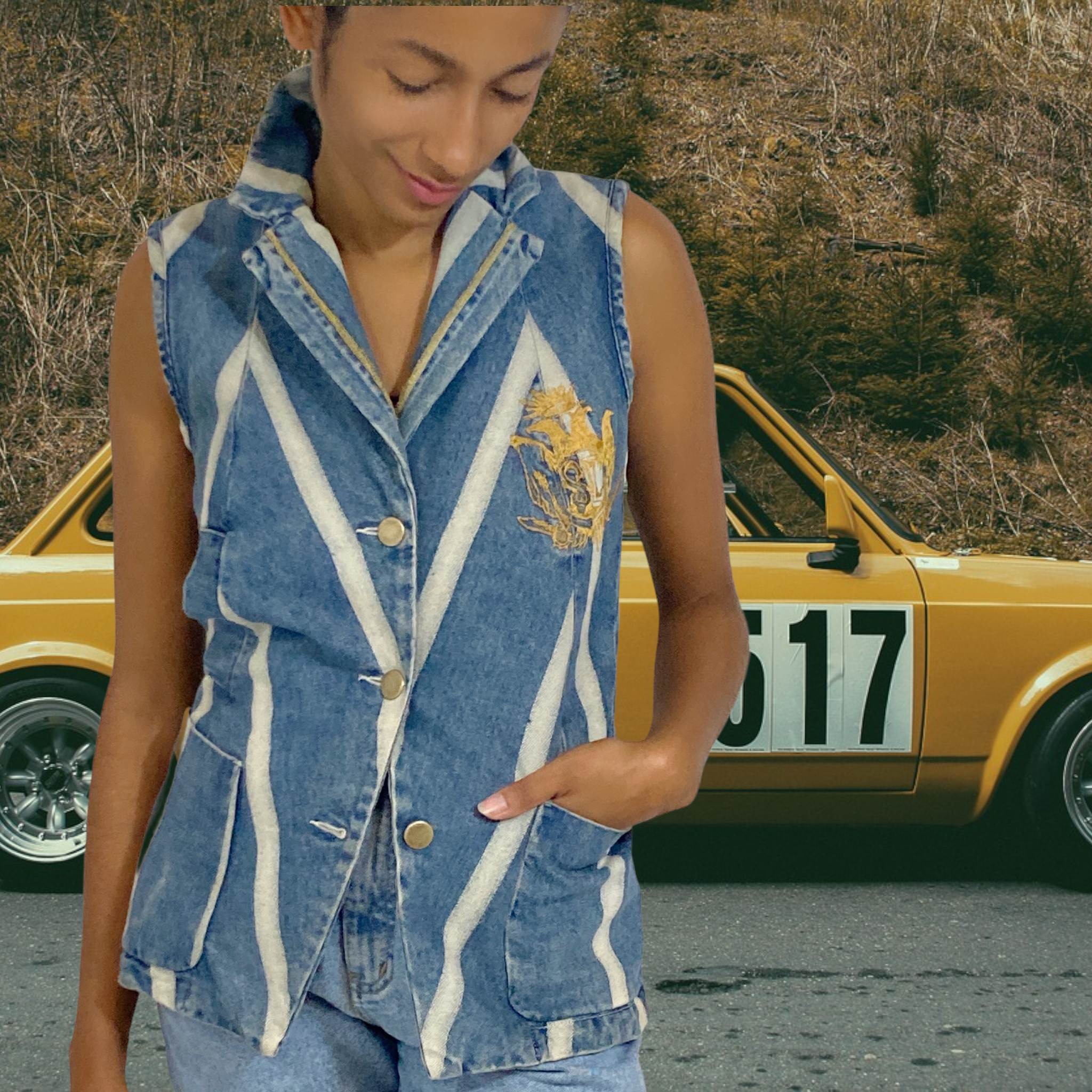 Diesel Style Lab Denim Vest Size S