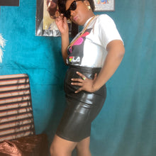 Load image into Gallery viewer, Mike Kurtis Paris  Leather Pencil Skirt Vintage sz. 44
