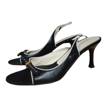 Load image into Gallery viewer, St. John Open Toe Heels  Black and White Shoes Size 7 1/2
