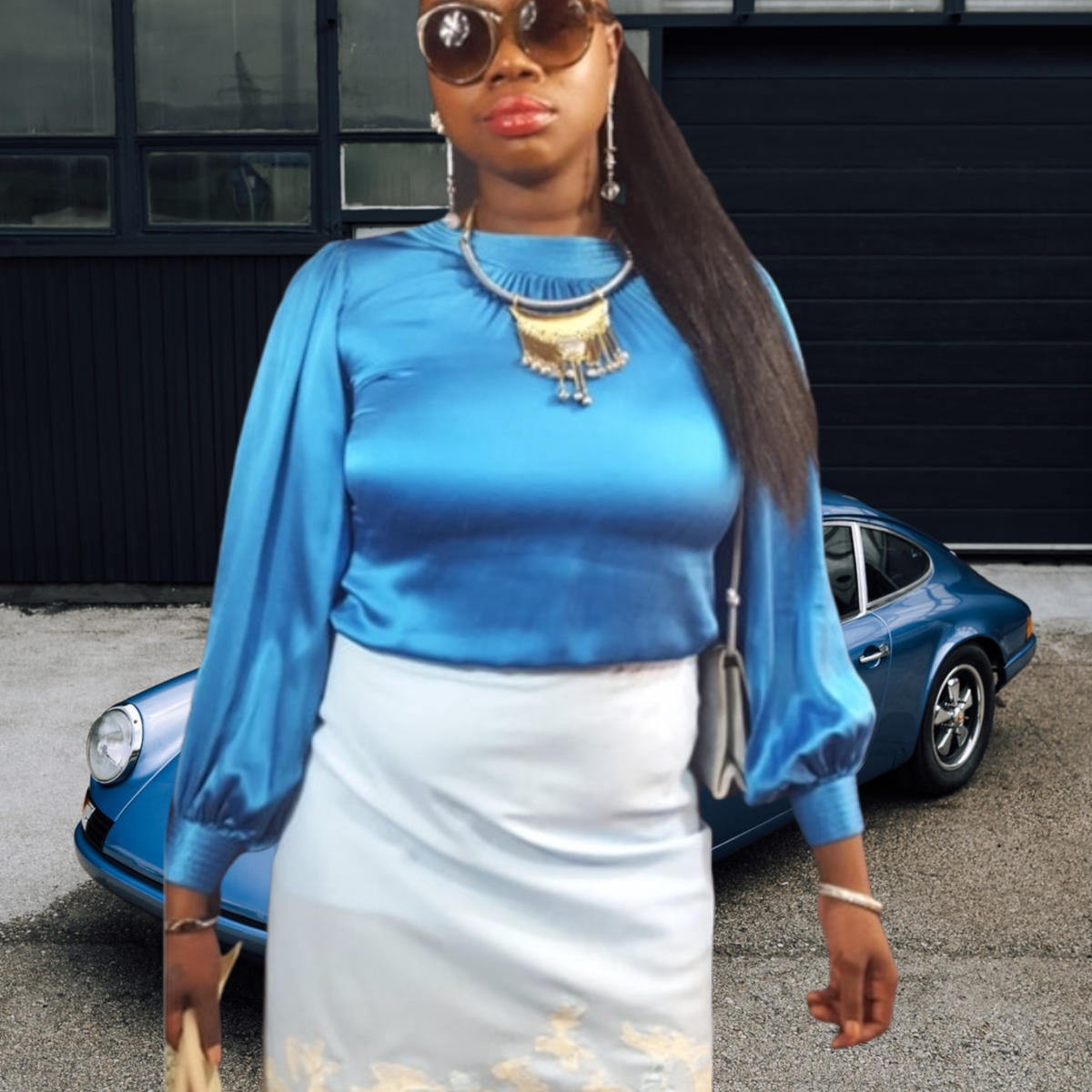 Pierre Cardin Bishop Sleeve Silk Blouse sz. M