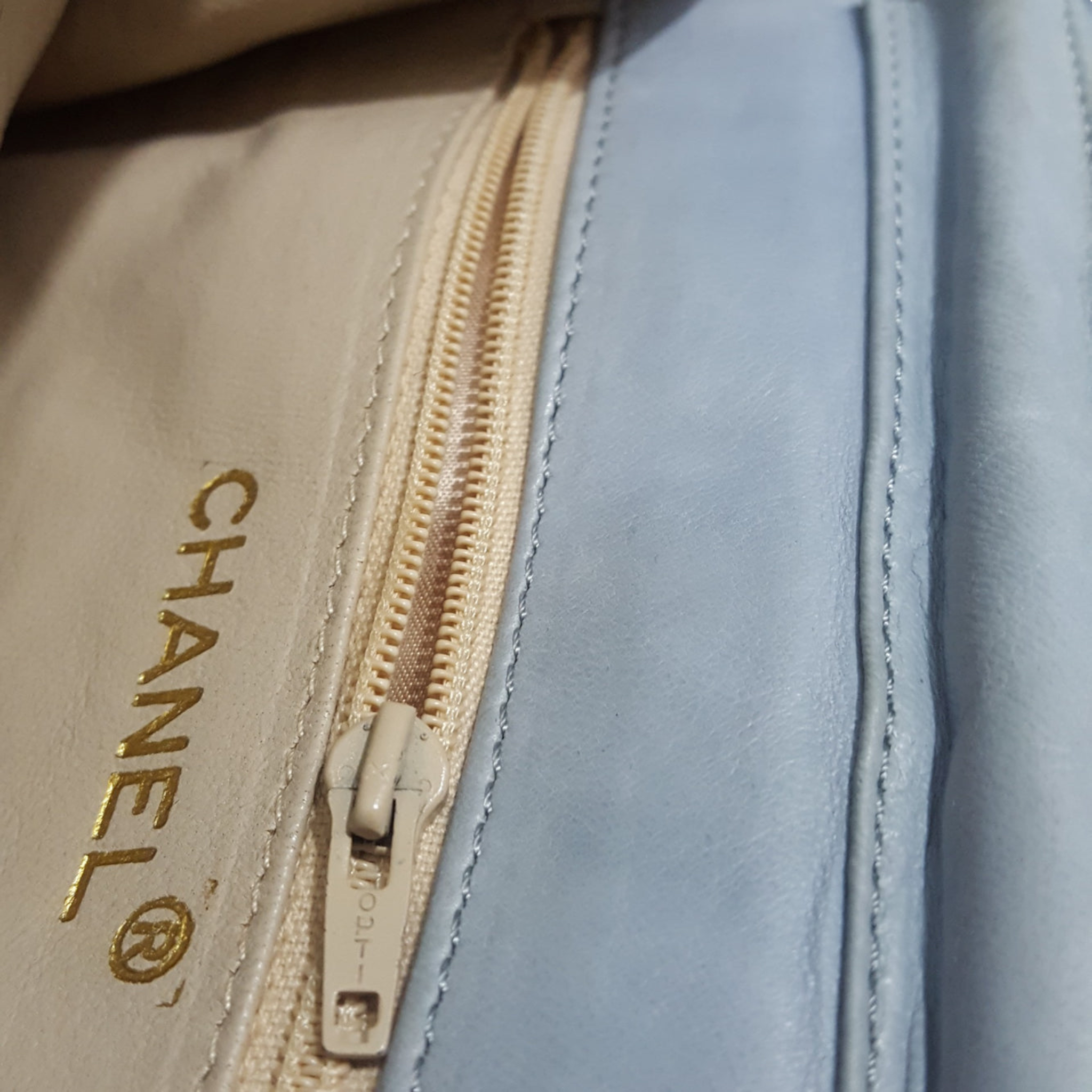 CHANEL Calf Leather Silver CC Logo Chain Shoulder Bag #2699