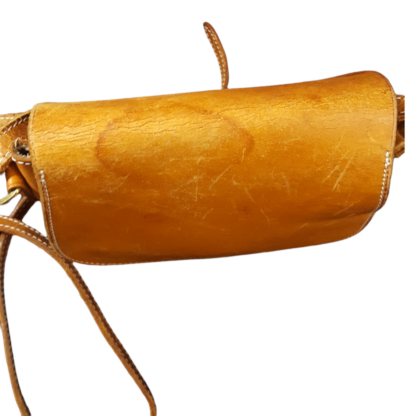 Courreges Paris Leather Crossbody Saddle Bag