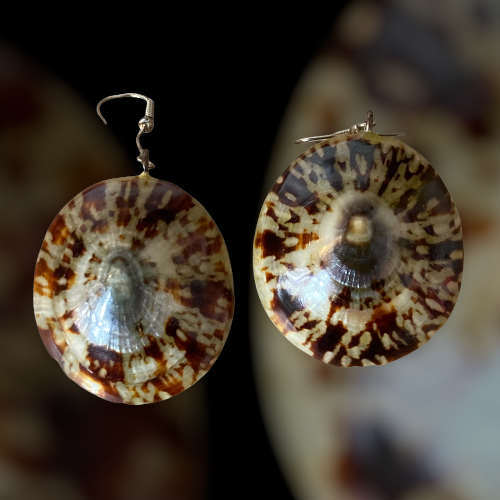 Phillippine Natural Limpet Earrings_Lucille Golden_Vintage