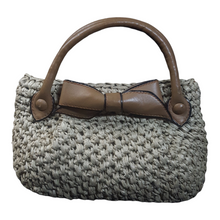 Load image into Gallery viewer, Koret Raffia Straw and Leather Trim Top Handle Bag

