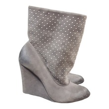 Load image into Gallery viewer, Rebecca Minkoff Studded Wedge Suede Booties size 7
