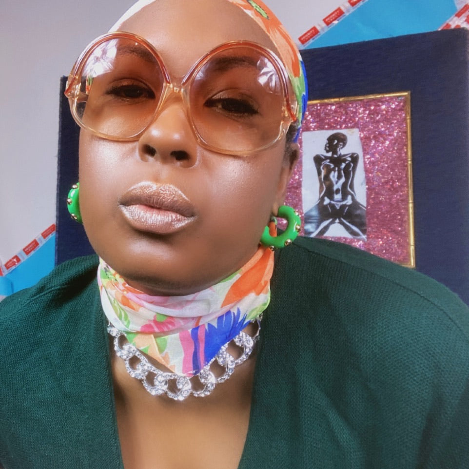 Image Gang_Emerald_Cassie_Silver_Chain_Necklace_Lucille Golden _Vintage_Black Owned
