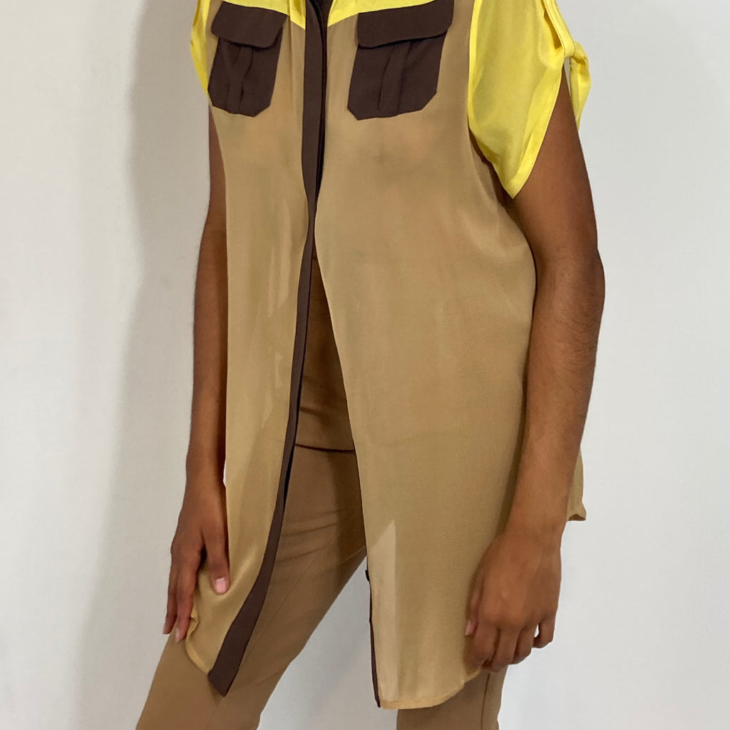 Silk_Blouses_Color Blocked_Tops_Lucille Golden_Vintage