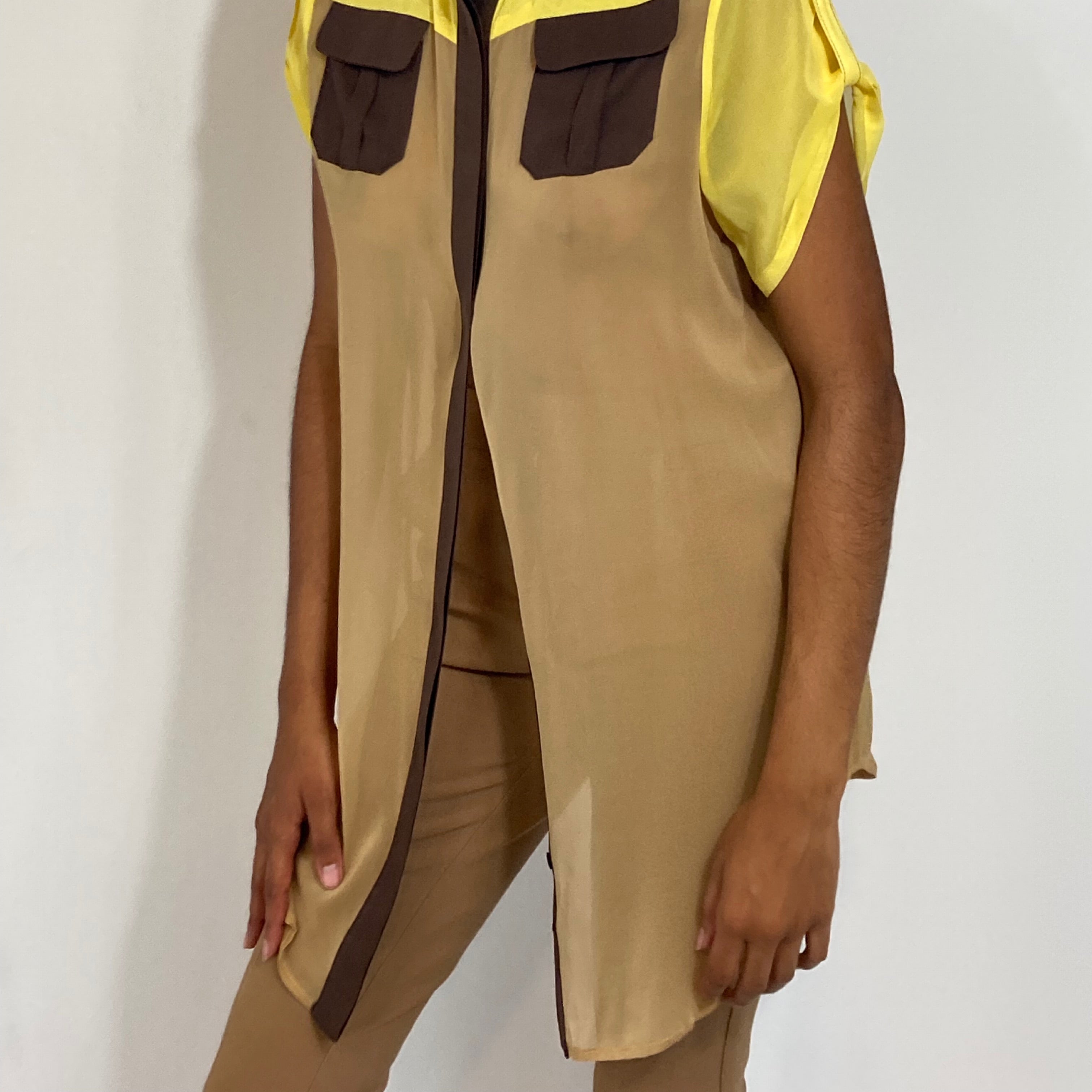 Silk_Blouses_Color Blocked_Tops_Lucille Golden_Vintage