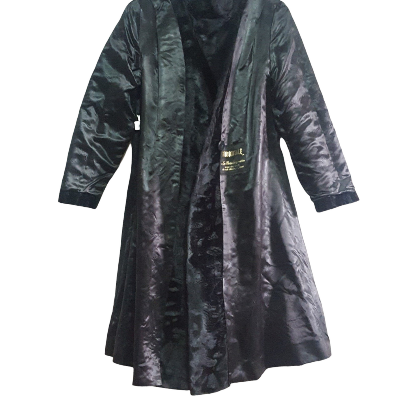 1960s Vintage Coats Broadtale a Lou Nierenberg Creation Black Dress Fur Coat size M