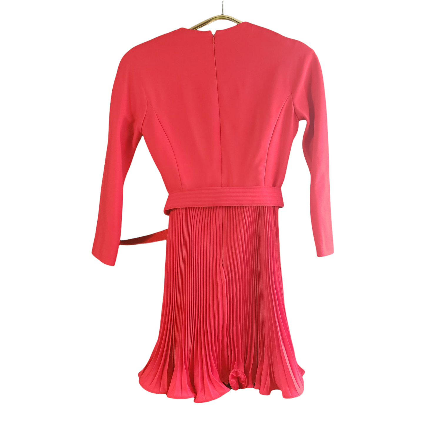 Scaasi Bergdorf Goodman Red Pleated Dress Size S