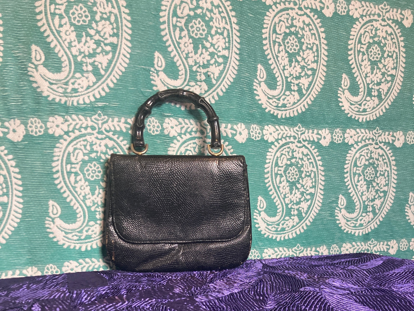 Greta  Bamboo Top Handle Purse