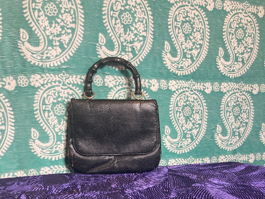 Greta  Bamboo Top Handle Purse