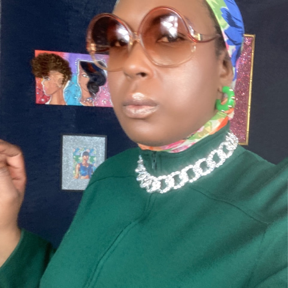 Image Gang_Emerald_Cassie_Silver_Chain_Necklace_Lucille Golden _Vintage_Black Owned