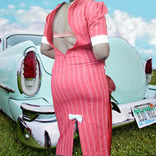 Load image into Gallery viewer, My Michelle Red Pinstripe Wiggle Dress Size 10
