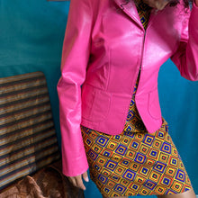 Load image into Gallery viewer, Pink Leather Blazer Jacket Size M
