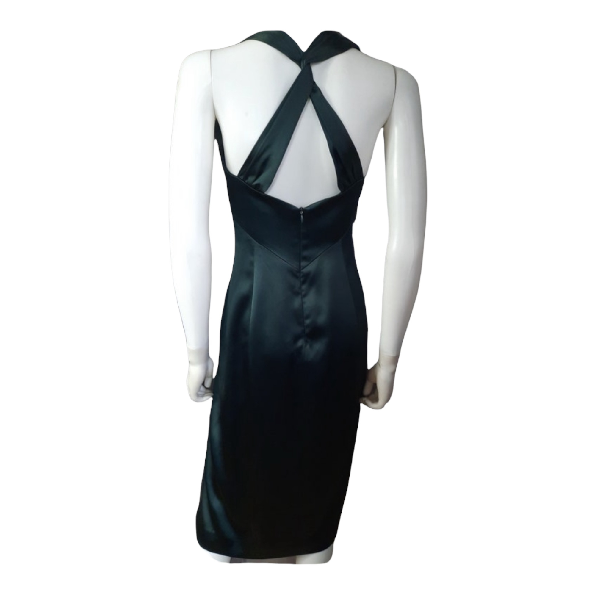 1990s Tahari Twist Back Halter Dress Size 4