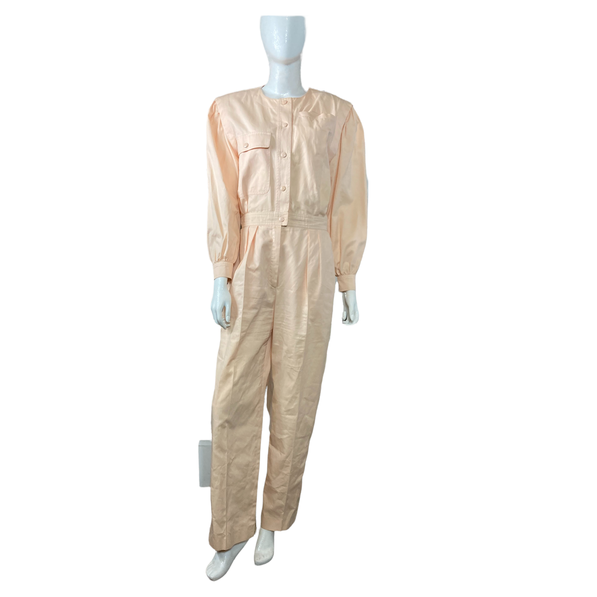 Vintage 80s Escada by SRB Pale Pink Jumpsuit