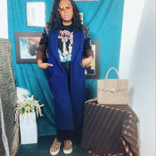 Load image into Gallery viewer, 80s Vintage Christian Dior Wool Coat Vest  Size M Peri Blue Color of the Year

