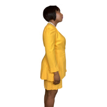 Load image into Gallery viewer, 90s Yellow Donna Karan Wool Skirt Suit Size 12