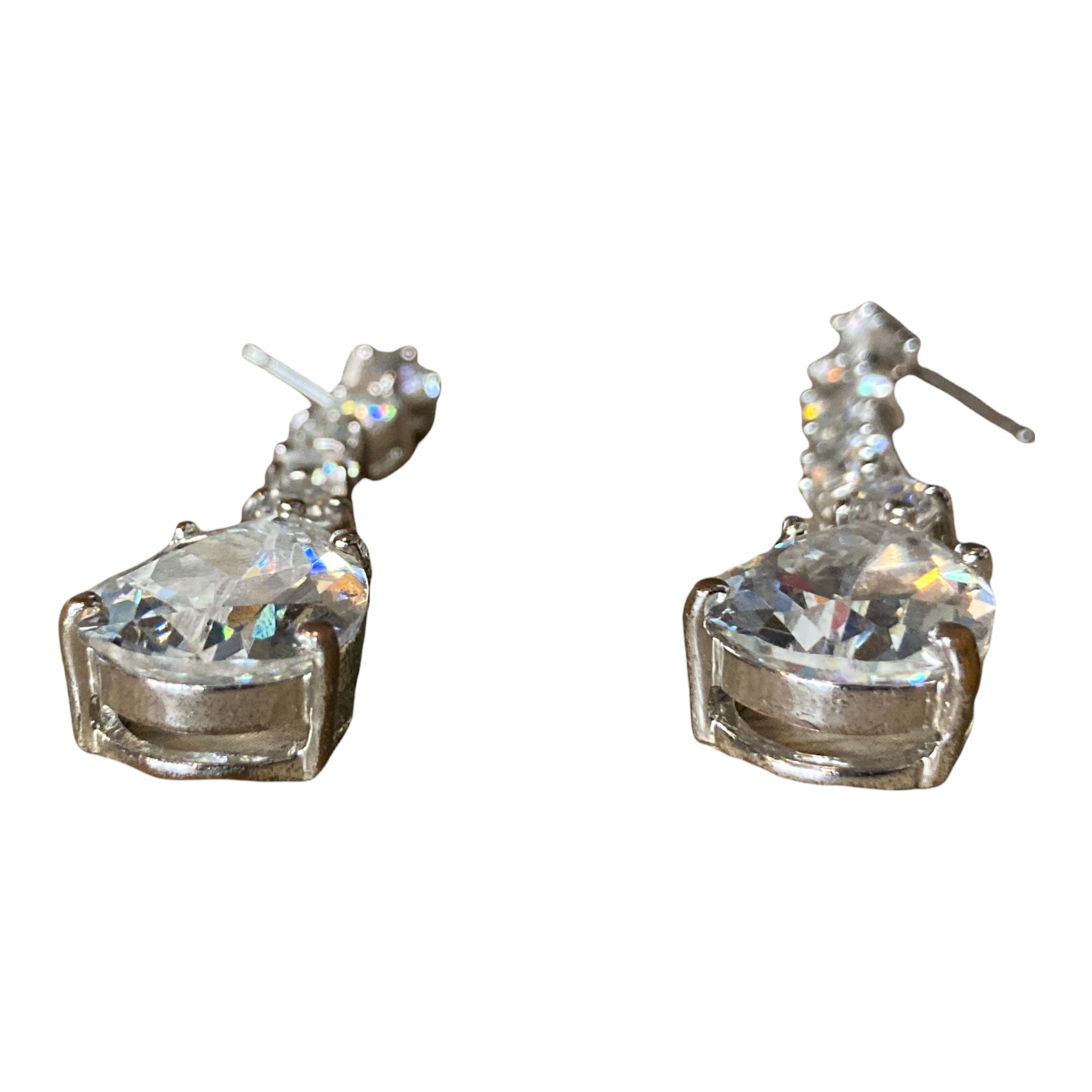 Vintage Crystal Single Drop Earrings