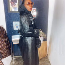 Load image into Gallery viewer, Lucille Golden_Vintage_Black _Leather_ Coats_Floor Length_Vintage Leather_80s _Issey Miyake
