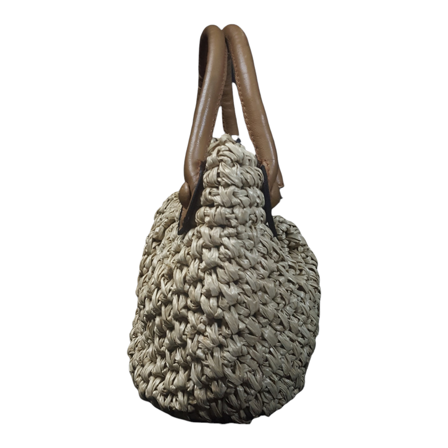 Koret Raffia Straw and Leather Trim Top Handle Bag