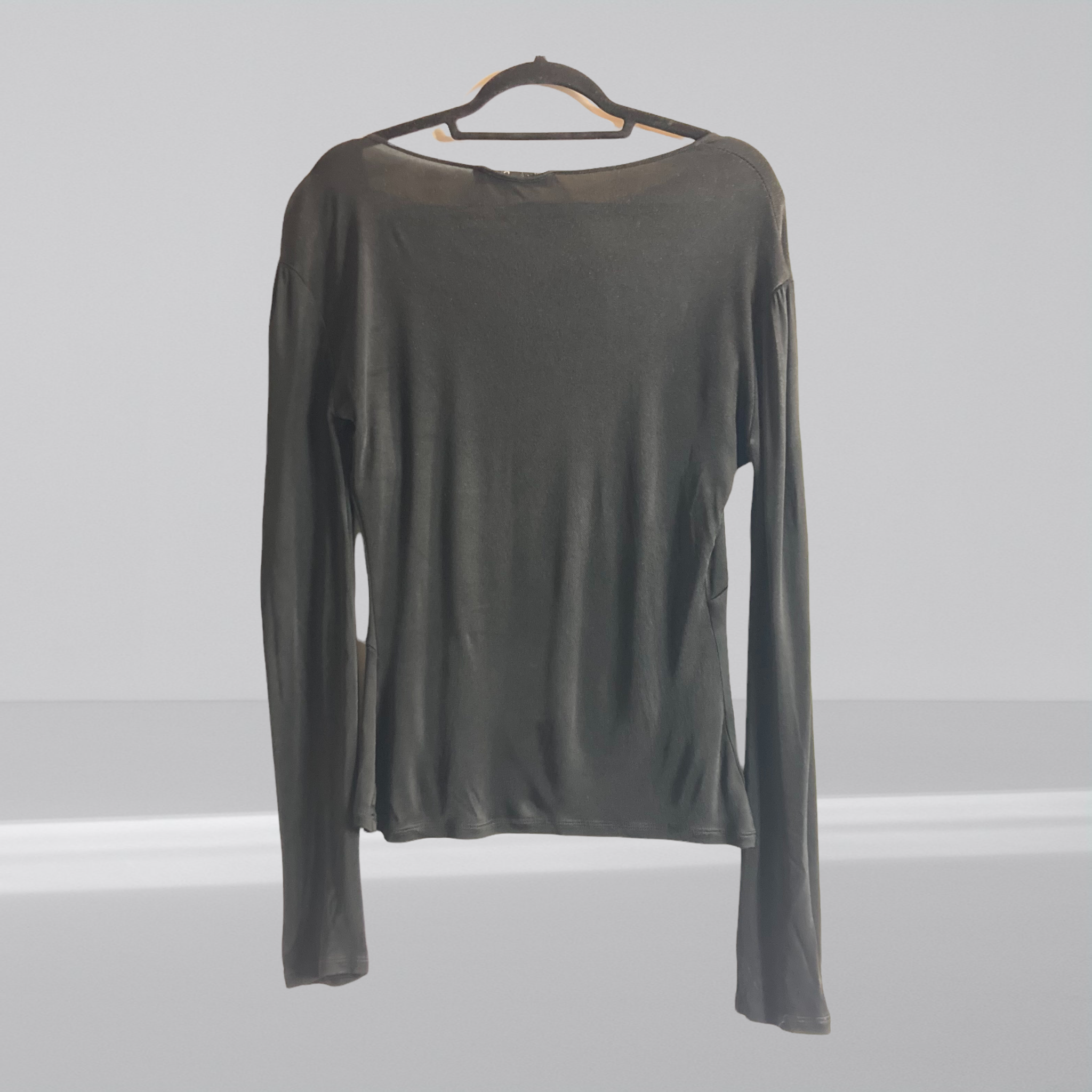 90s Christian Dior Black Jersey Knit Top
