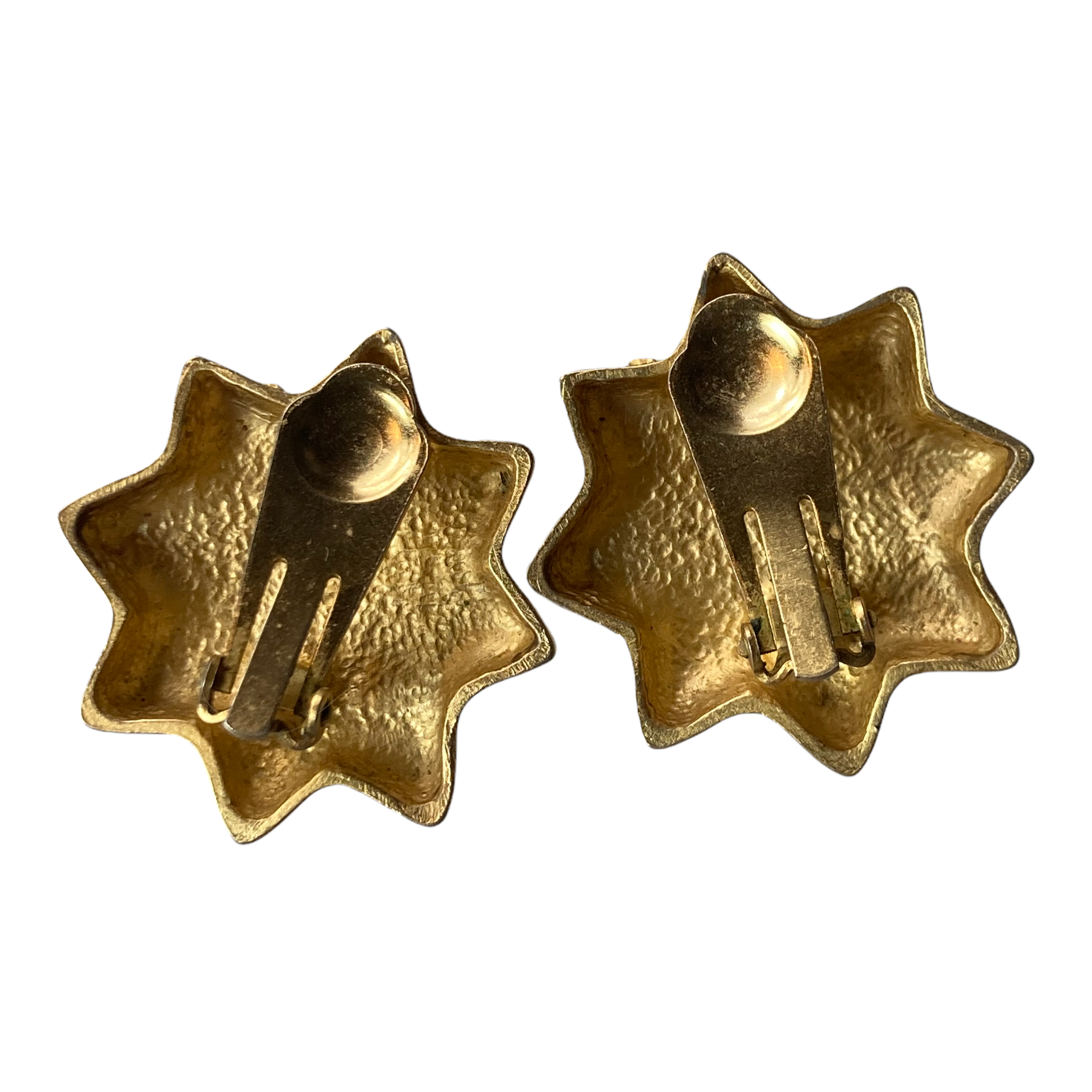 Vintage Chunky Star Clip-On Earrings