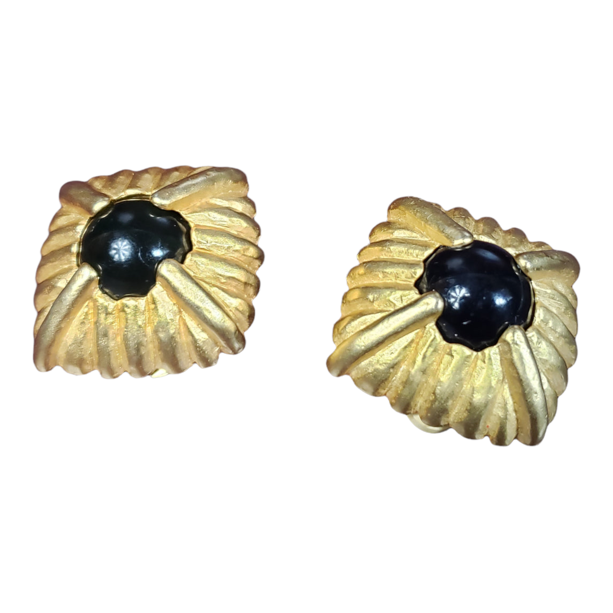 Givenchy Gold Clip-on Cabochon  Earrings