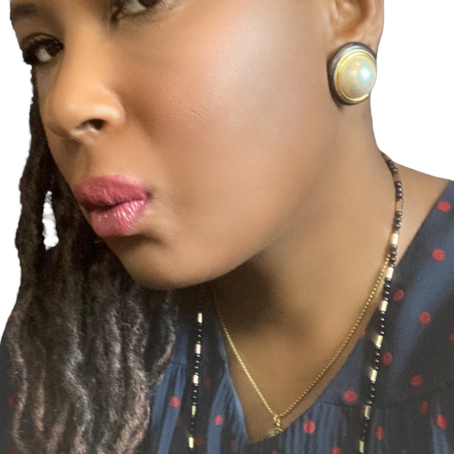 1960s Christian Dior Pearl Cabochon Clip-On Earrrings