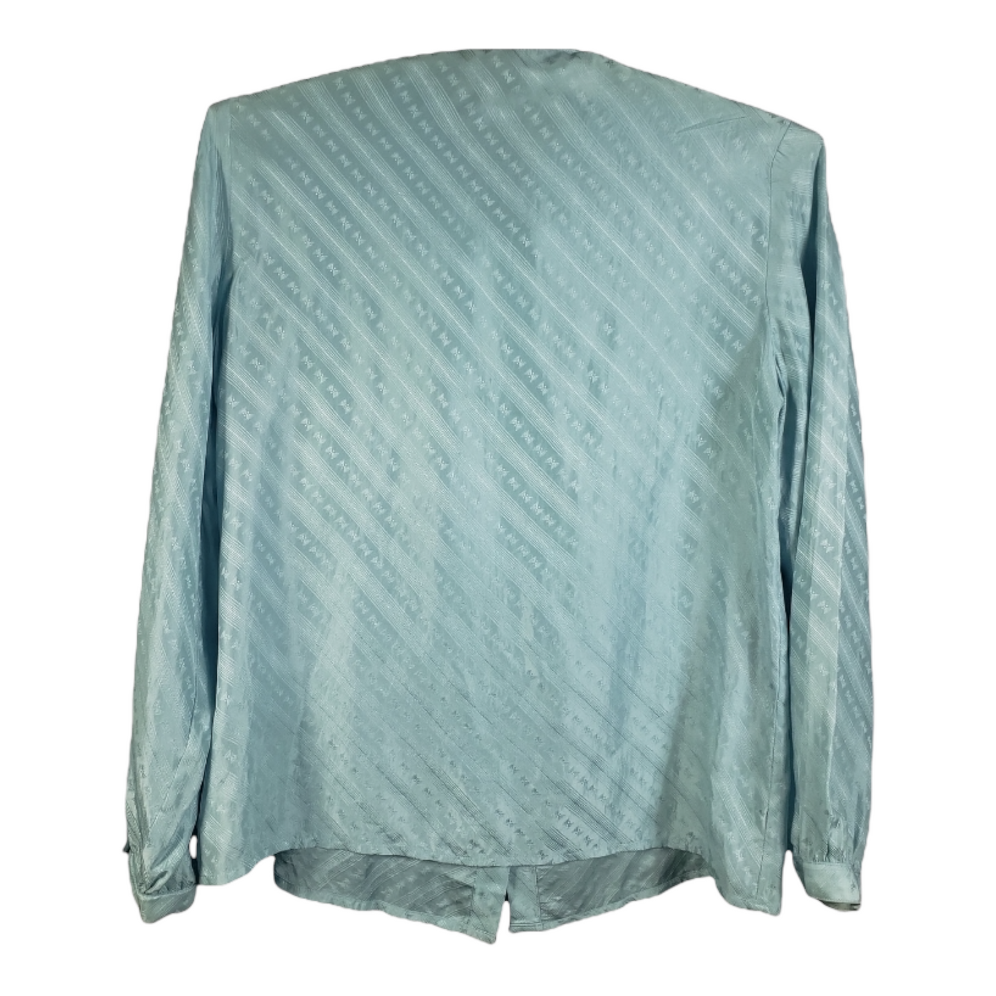 1970s Vintage Silk Jaquard Blouse Size M