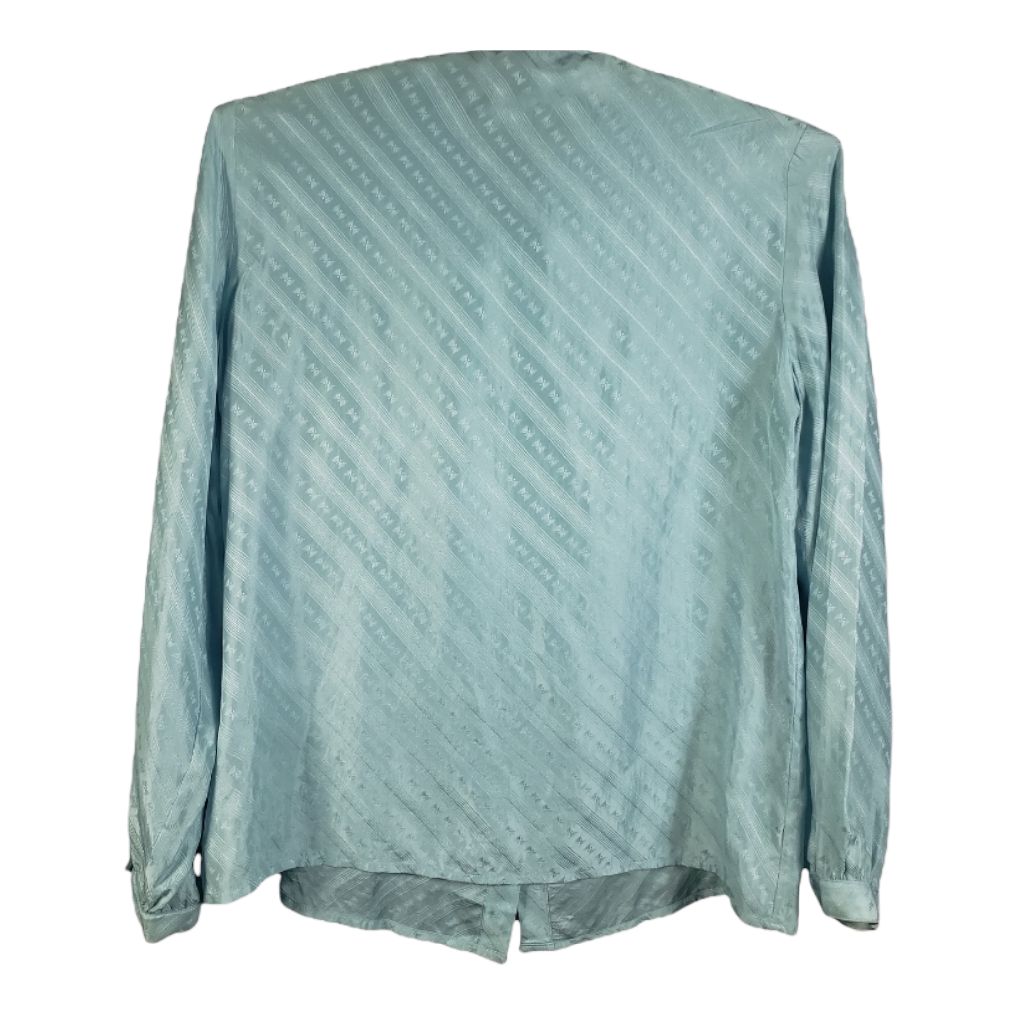 1970s Vintage Silk Jaquard Blouse Size M