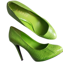 Load image into Gallery viewer, Lauren Ralph Lauren Snake Skin Pumps size 6 1/2 B
