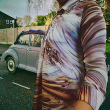 Load image into Gallery viewer, UFFIZI Short Hills Amelia Lilac Swirl Silk Tunic size L
