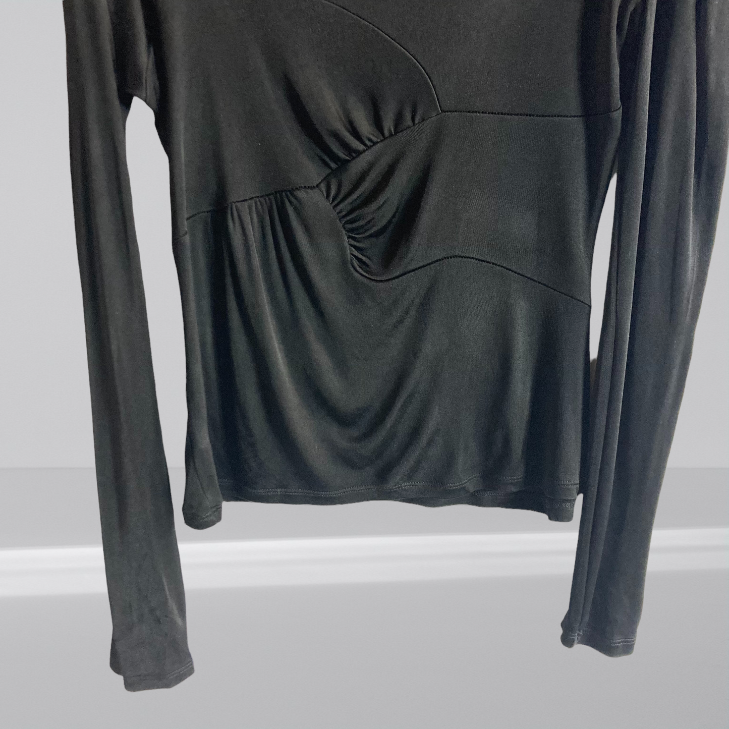 90s Christian Dior Black Jersey Knit Top