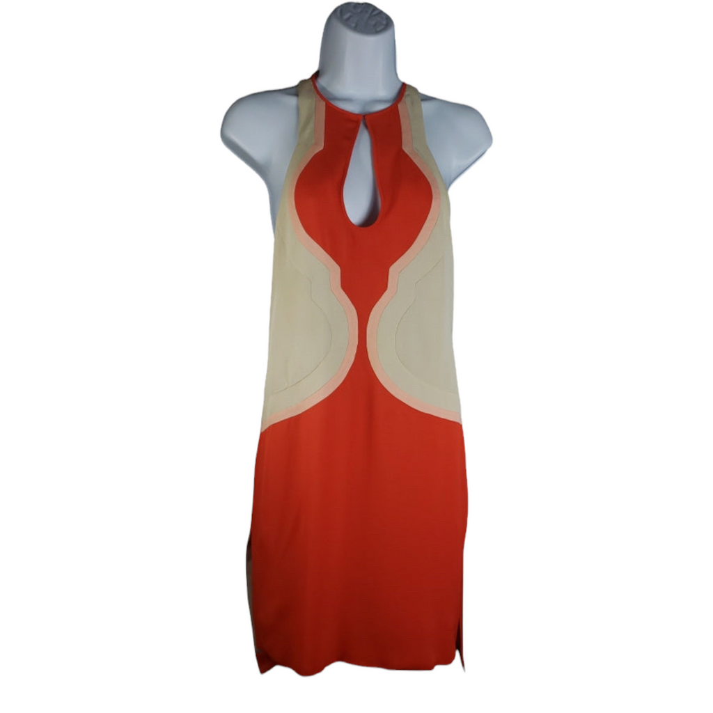 DvF Silk MOD Color Block Geometric Mini Dress/Tunic Size 2